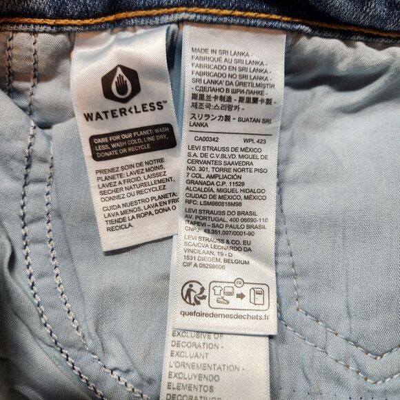 Levi's Wedgie Straight Fit Women's Jeans Raw Hem Blue Denim Cropped High Rise 18 - Picture 10 of 12